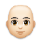 Man- Light Skin Tone- Bald emoji on LG